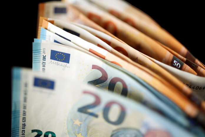 50 and 20 Euro banknotes are displayed in this picture illustration ΟΠΕΚΑ